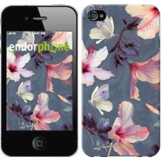 Чехол для iPhone 4s Нарисованные цветы 2714c-12