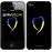 Чехол для iPhone 4s Жёлто-голубое сердце 885c-12