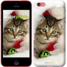 Чохол для iPhone 5c Новорічний кошеня в шапці 494c-23