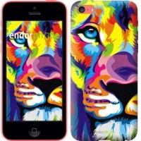 Чохол для iPhone 5c Різнобарвний лев 2713c-23