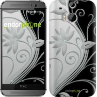 Чохол для HTC One M8 Квіти на чорно-білому тлі 840c-30