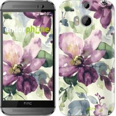 Чохол для HTC One M8 Квіти аквареллю 2237c-30