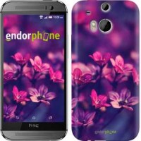 Чохол для HTC One M8 Пурпурові квіти 2719c-30