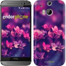 Чохол для HTC One M8 Пурпурові квіти 2719c-30