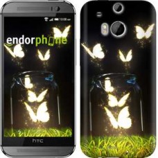 Чохол для HTC One M8 Сяючі метелики 2983c-30
