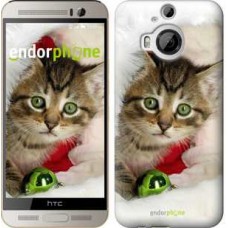 Чохол для HTC One M9 Plus Новорічний кошеня в шапці 494u-134