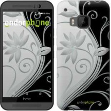 Чохол для HTC One M9 Квіти на чорно-білому тлі 840u-129
