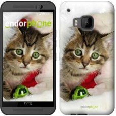 Чохол для HTC One M9 Новорічний кошеня в шапці 494u-129