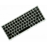 Клавіатура для ноутбука Lenovo IdeaPad U310 RU, Black, Silver Frame (25-204960)