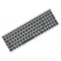 Клавіатура для ноутбука Lenovo IdeaPad Z500, Z500A, Z500G, Z500T, P500, P500A RU, Black, Silver Frame (25-209281)