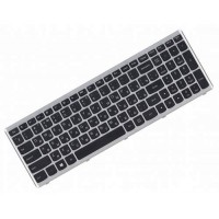 Клавіатура для ноутбука Lenovo IdeaPad U510, Z710 RU, Black, Silver Frame, Backlight (25-211273)