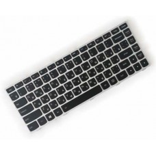 Клавіатура для ноутбука Lenovo IdeaPad G40-30, G40-45, G40-70, Z40-70, Z40-75, Flex 2-14 RU, Black, Silver Frame, Backlight (25-214521)