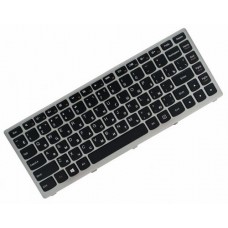 Клавіатура для ноутбука Lenovo Ideapad S300, S310, S400, S400T, S400U, S405, S410, S415, S435, M30-70, S40-70 RU, Black, Silver Frame (25213422)