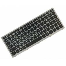 Клавіатура для ноутбука Lenovo IdeaPad Z400 RU, Silver Frame, Black (9Z.N7GBC.U0R)