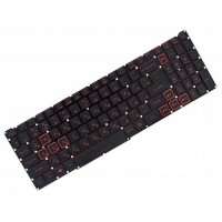 Клавіатура для ноутбука Acer Nitro 5 AN515-54, AN517-51, AN715-51 PWR RU, Black Without Frame, RED Backlight (NK.I1513.0NA)