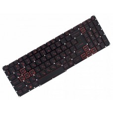Клавіатура для ноутбука Acer Nitro 5 AN515-54, AN517-51, AN715-51 PWR RU, Black Without Frame, RED Backlight (NK.I1513.0NA)