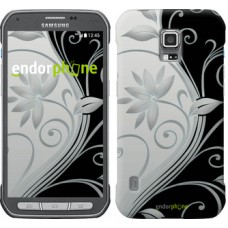Чохол для Samsung Galaxy S5 Active G870 Квіти на чорно-білому тлі 840u-364