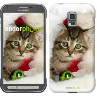 Чохол для Samsung Galaxy S5 Active G870 Новорічний кошеня в шапці 494u-364