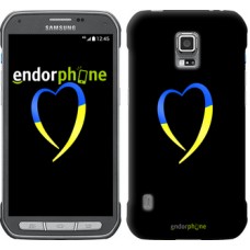 Чохол для Samsung Galaxy S5 Active G870 Жовто-блакитне серце 885u-364