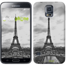 Чохол для Samsung Galaxy S5 Duos SM G900FD Чорно-біла Ейфелева вежа 842c-62