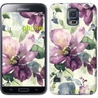 Чохол для Samsung Galaxy S5 Duos SM G900FD Квіти аквареллю 2237c-62