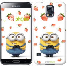 Чохол для Samsung Galaxy S5 Duos SM G900FD Міньйон з полуницею 3369c-62