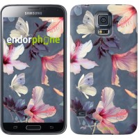 Чохол для Samsung Galaxy S5 Duos SM G900FD Намальовані квіти 2714c-62