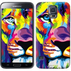 Чохол для Samsung Galaxy S5 Duos SM G900FD Різнобарвний лев 2713c-62