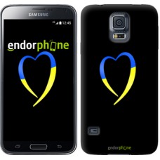 Чохол для Samsung Galaxy S5 Duos SM G900FD Жовто-блакитне серце 885c-62