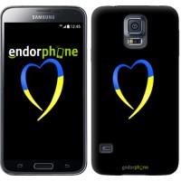 Чохол для Samsung Galaxy S5 G900H Жовто-блакитне серце 885c-24
