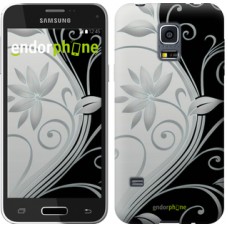 Чохол для Samsung Galaxy S5 mini G800H Квіти на чорно-білому тлі 840m-44