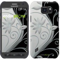 Чохол для Samsung Galaxy S6 active G890 Квіти на чорно-білому тлі 840u-331