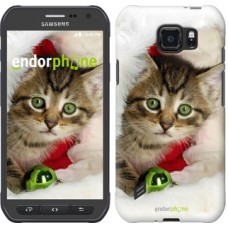 Чохол для Samsung Galaxy S6 active G890 Новорічний кошеня в шапці 494u-331