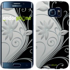 Чохол для Samsung Galaxy S6 Edge G925F Квіти на чорно-білому тлі 840c-83