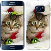 Чохол для Samsung Galaxy S6 Edge G925F Новорічний кошеня в шапці 494c-83