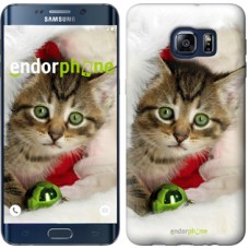 Чохол для Samsung Galaxy S6 Edge Plus G928 Новорічний кошеня в шапці 494u-189