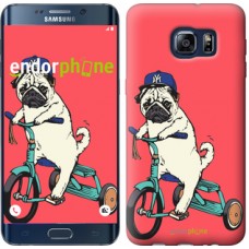 Чохол для Samsung Galaxy S6 Edge Plus G928 Мопс на велосипеді 3072u-189