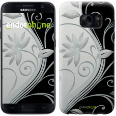 Чохол для Samsung Galaxy S7 G930F Квіти на чорно-білому тлі 840m-106
