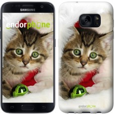 Чохол для Samsung Galaxy S7 G930F Новорічний кошеня в шапці 494m-106