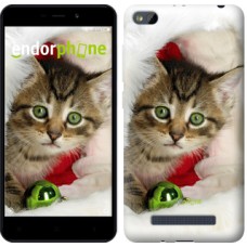 Чохол для Xiaomi Redmi 4A Новорічний кошеня в шапці 494m-631